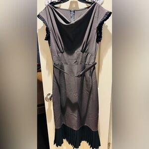 Stop Staring Charcoal cap sleeve pleated dress